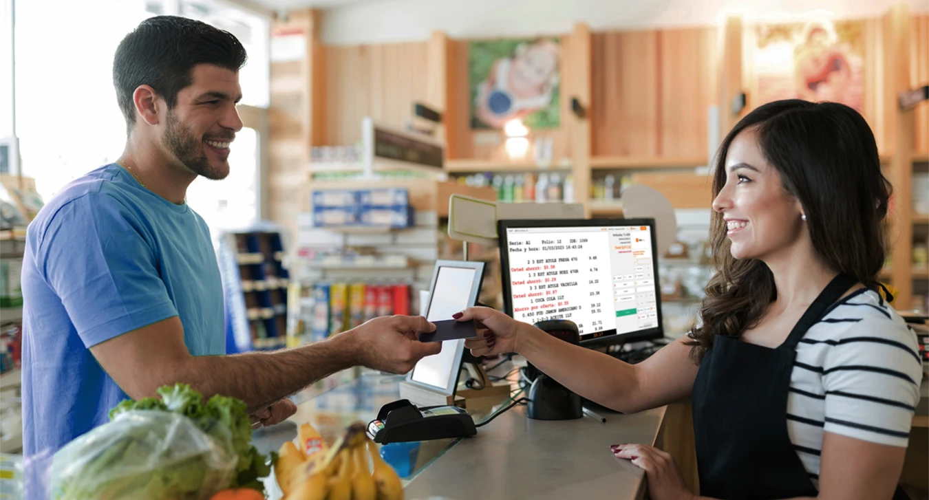 Photo of cashier charging