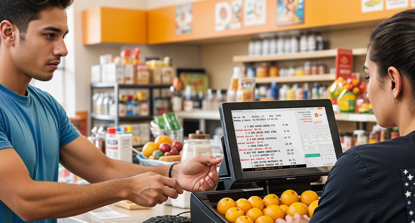 Photo of cashier charging